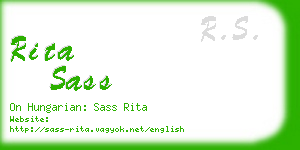 rita sass business card